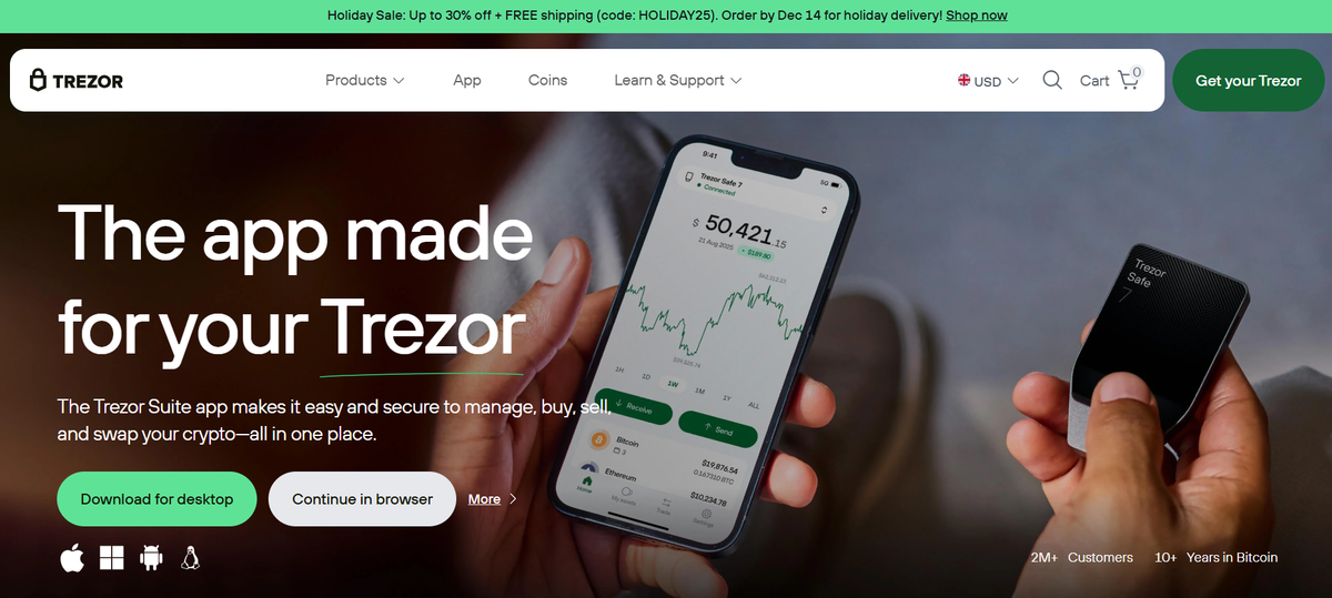 Official Trezor™ Suite — Desktop & Web App for Hardware Wallets